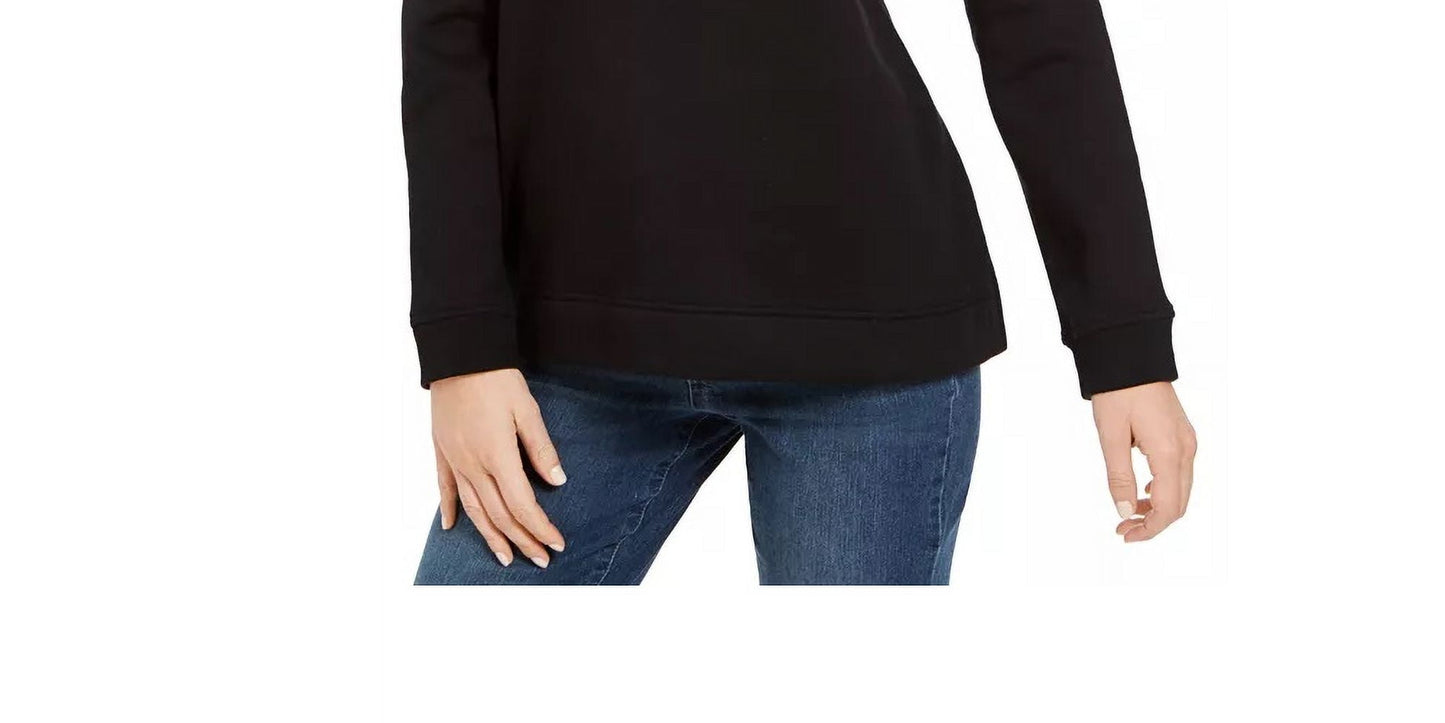 Karen Scott Women's Embellished Sweatshirt Black Size Petite Small