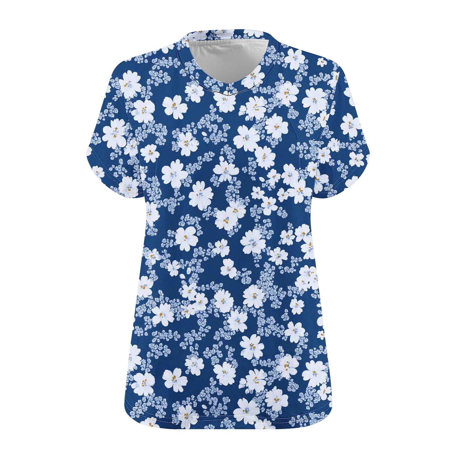 Ofreoo Women's Plus-Size V-Neck Short Sleeve Printing Base Shirt on Clearance
