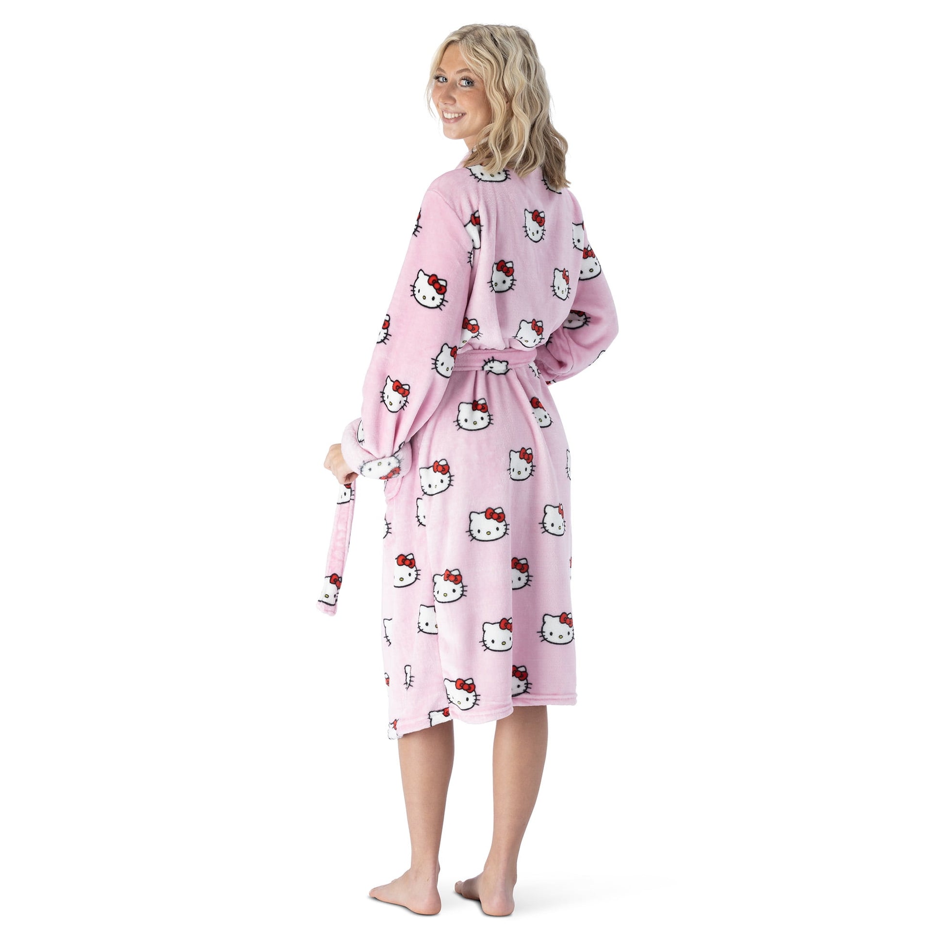 Sanrio Hello Kitty Cute All Over L/XL Women’s Silk Touch Lounge Robe 26×47 Inches