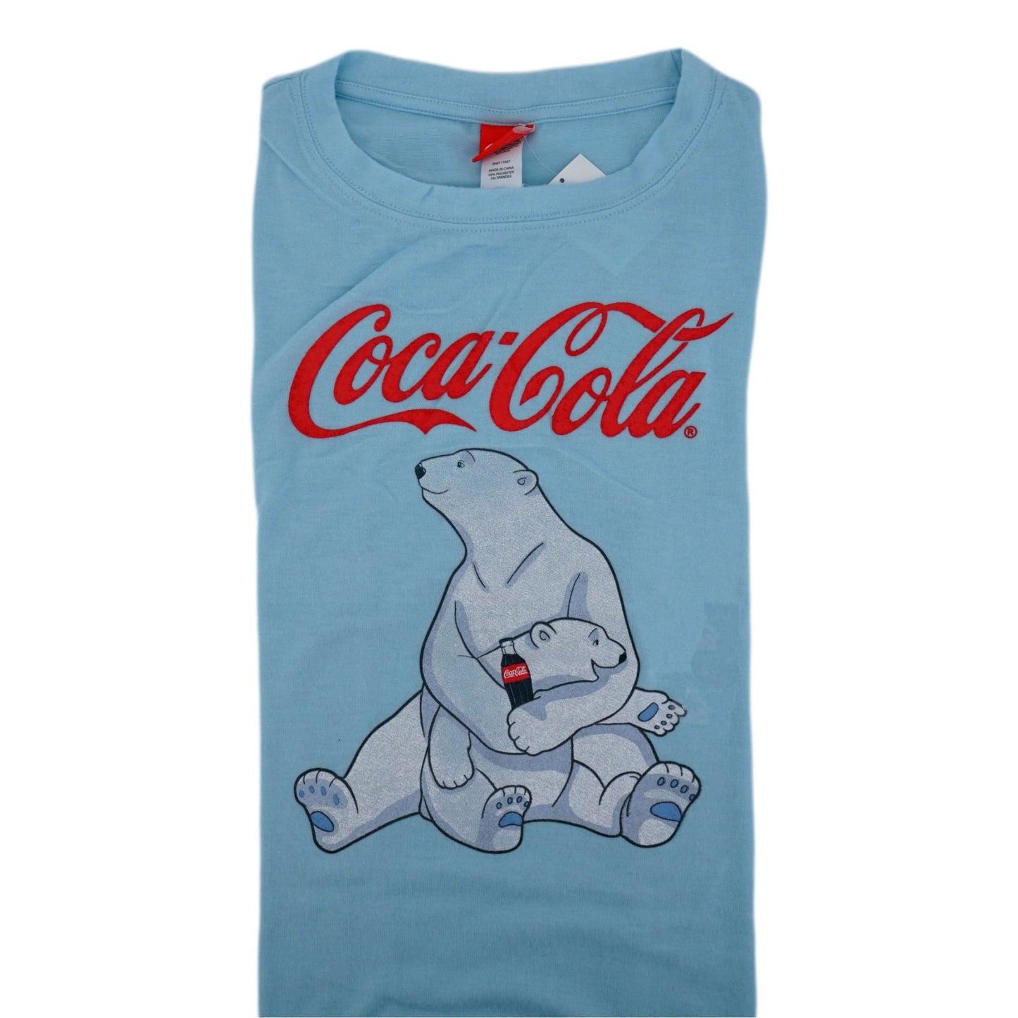 Coca-Cola Brushed Fleece Sweatshirt Women's Tunic Length XXL Crystal Blue Long Sleeve