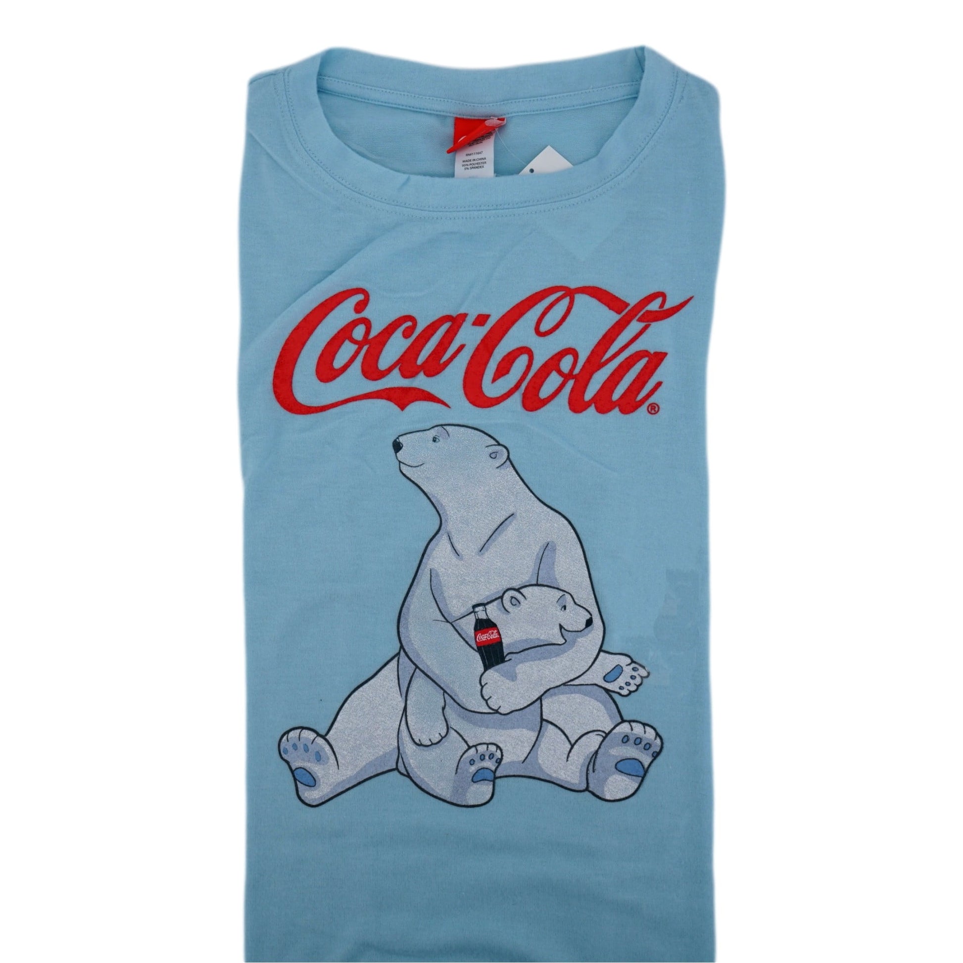 Coca-Cola Brushed Fleece Sweatshirt Women's Tunic Length XXL Crystal Blue Long Sleeve
