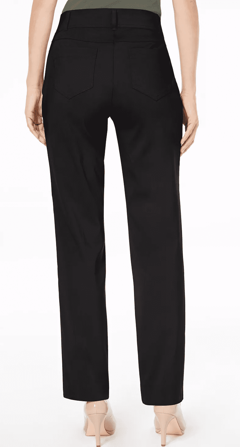 Jm Collection DEEP BLACK Women's Regular and Short Length Curvy-Fit Pants, US 10