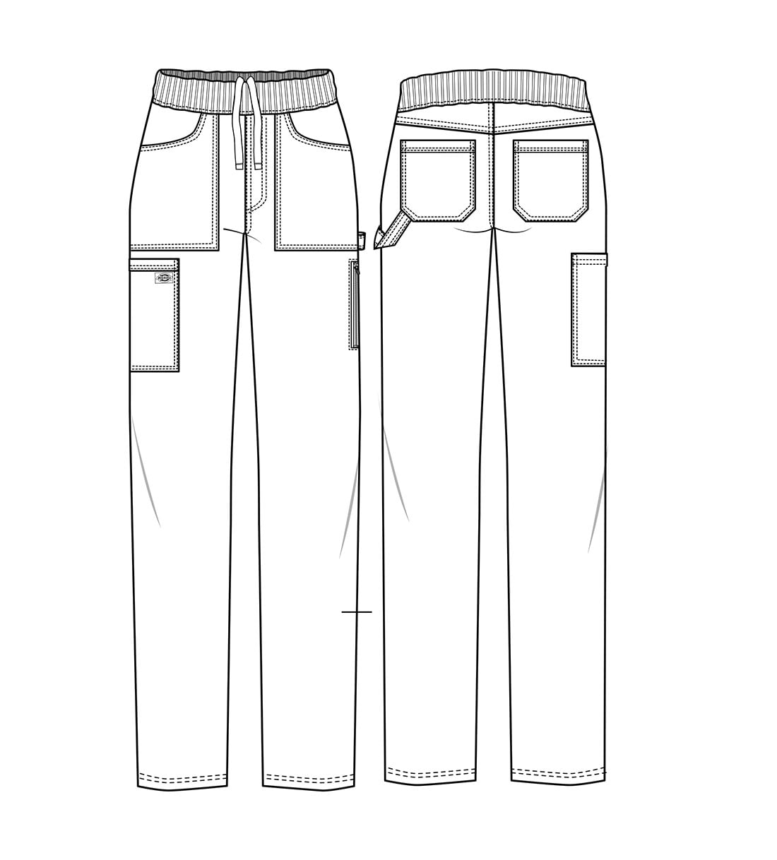 Dickies Women and Men Natural Rise Pant with 2 Pockets and Adjustable Drawstring, 83006