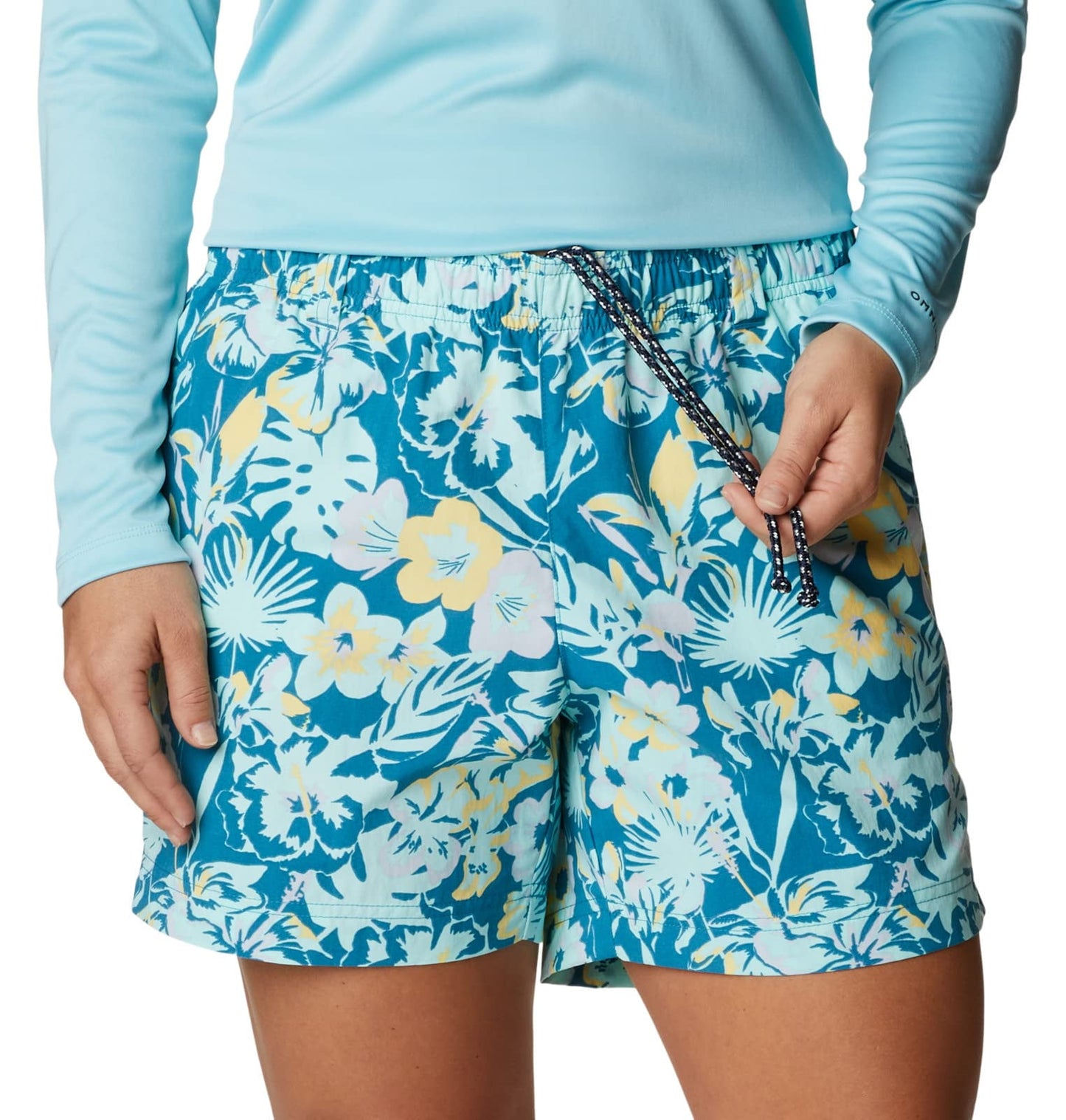 Columbia Women's Super Backcast Water Short, Deep Marine/Flourish Print, Small