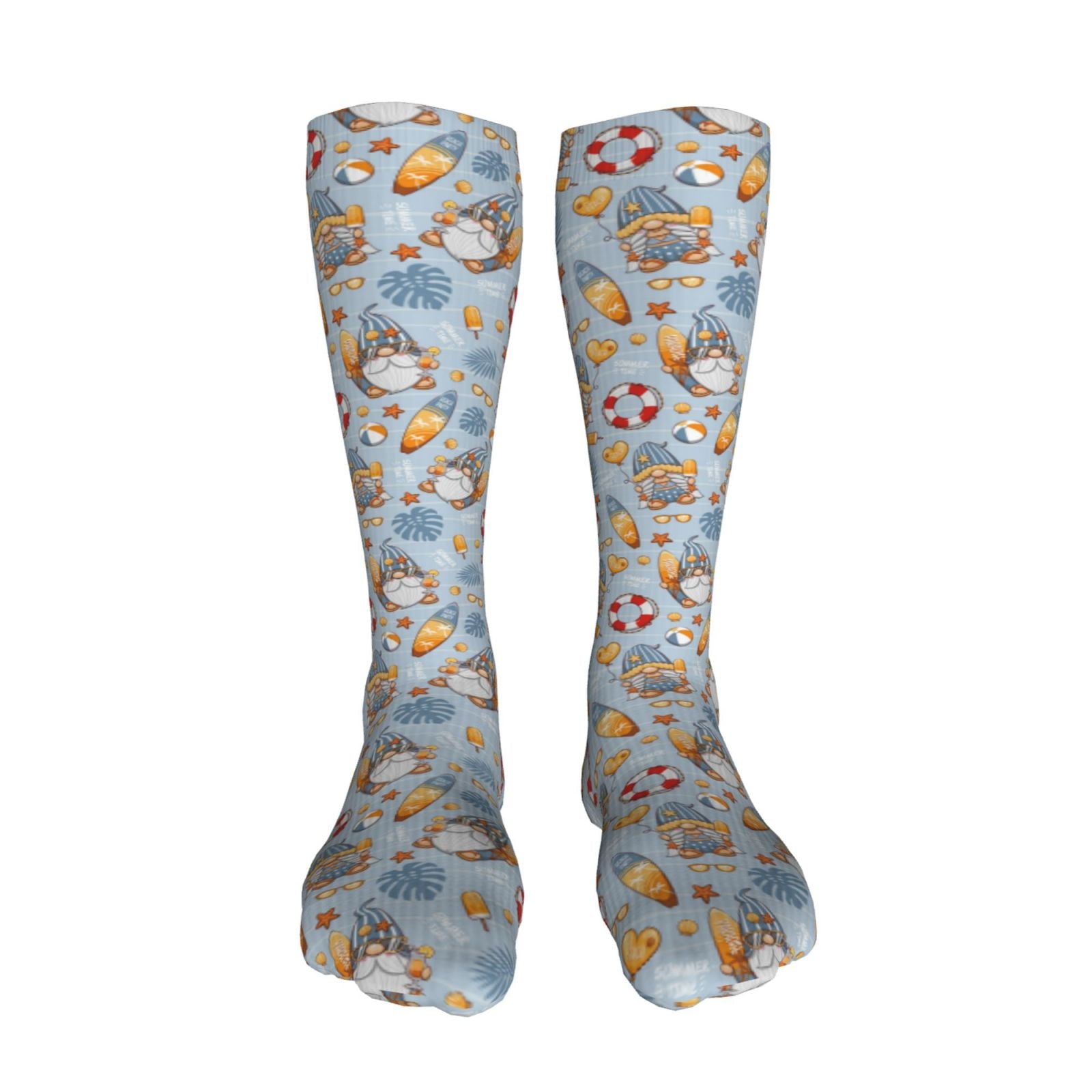 Sikiie Summer Time With Gnome High Stockings Women Thigh High Stockings Over Knee Long Stockings-One Size